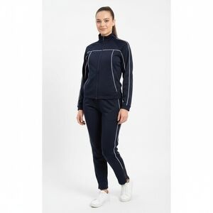 K-Swiss Navy Track Suit Set Jacket & Pants With Ankle Zippers XS White Piping